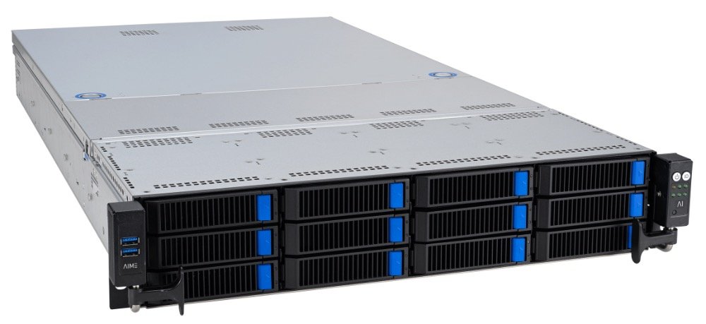 Front left AIME RS524 - GPU Rack Server