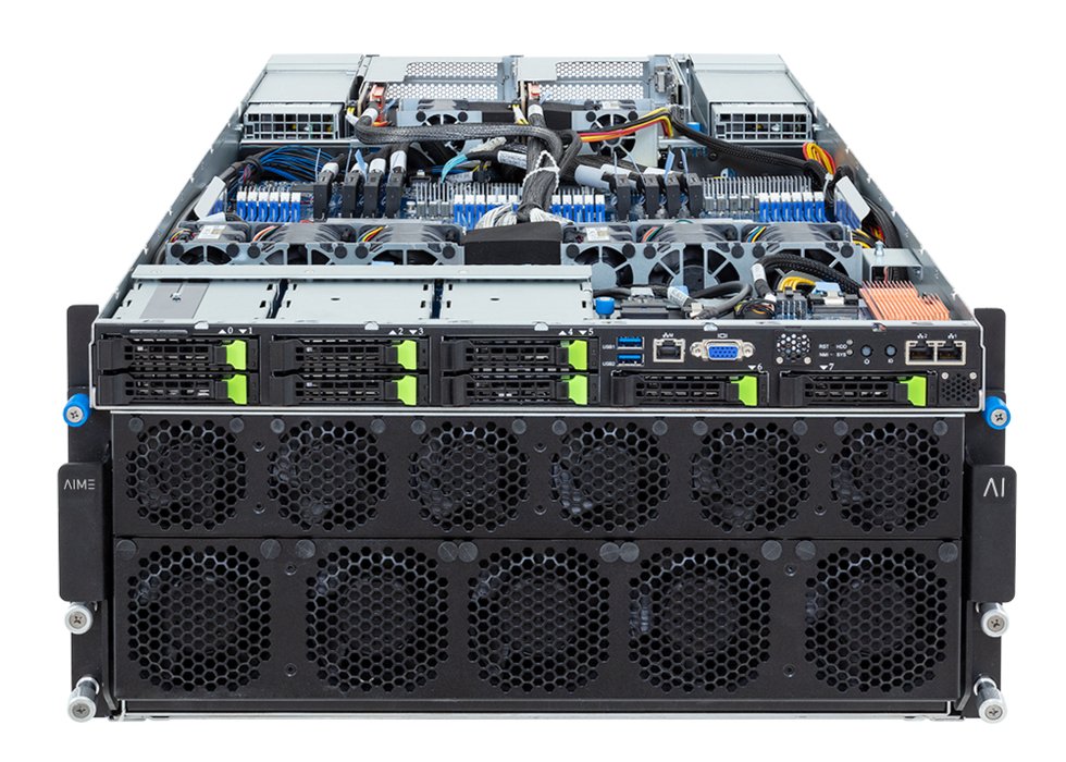 AIME GX8-H200 HGX Server front open